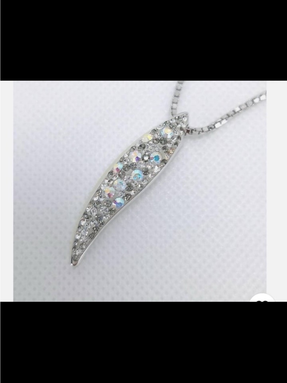 Swarovski Aurora Drop Pendant Necklace Silver Beige 38cm Unused